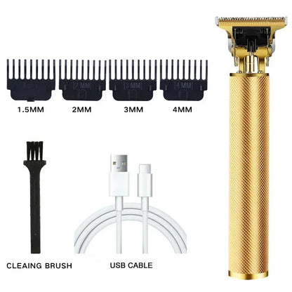 Professional Hair Clipper Beard Trimmer USB Rechargeable Barber Shaver