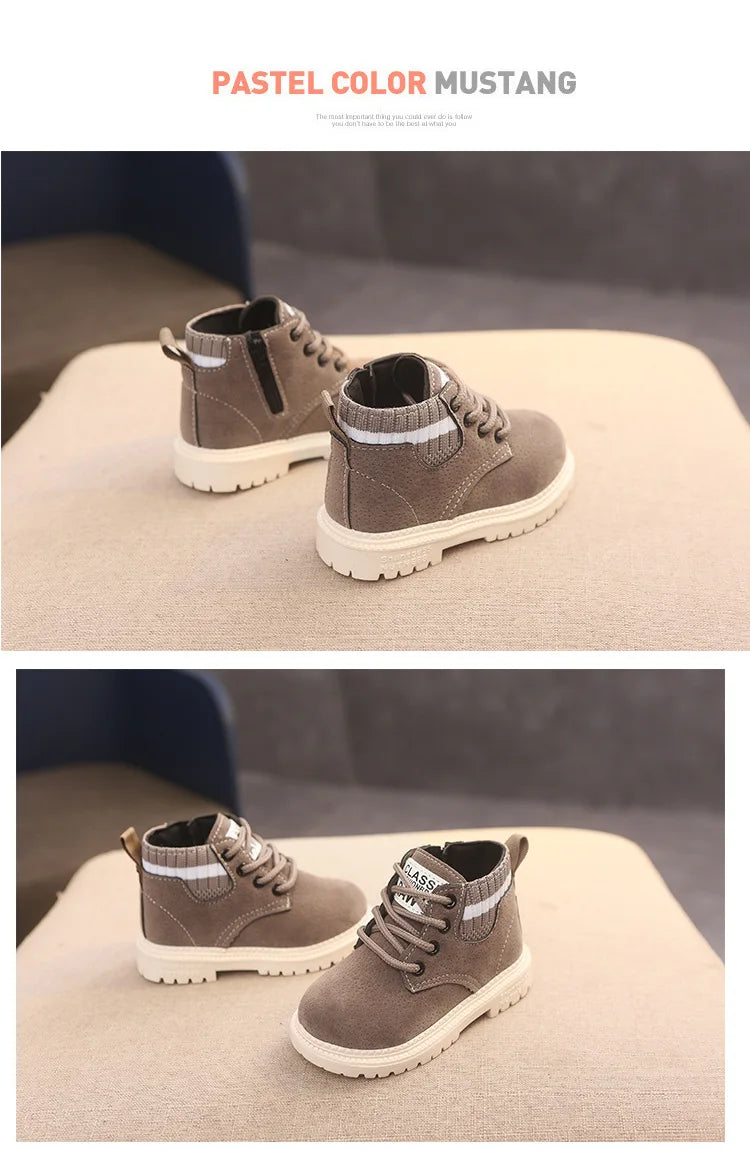 Kids Winter Boots Cotton Fabric Spring Autumn Children Shoes Baby Toddler Boys Girls Boots