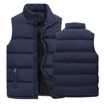 Mens Vest Jacket – Warm Sleeveless Waterproof Zipper Coat