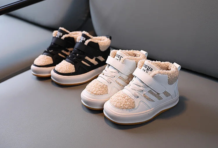 Winter Children Snow Boots for Boys Girls Fashion Kids Outdoor Sneakers Ankle Booties Warm Plush Running Sports Kids Shoes