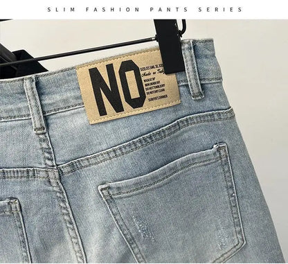 Men Skinny Jeans – Light Color Slim Fit Casual Fashion Denim