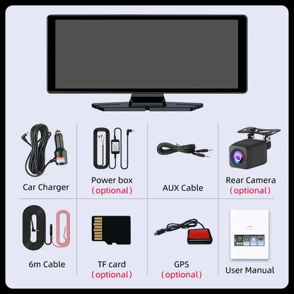 10.26'' Universal Portable Carplay Car Screen Wireless Carplay Screen Wireless Car Stereo Carplay Android Auto Car Touchscreen