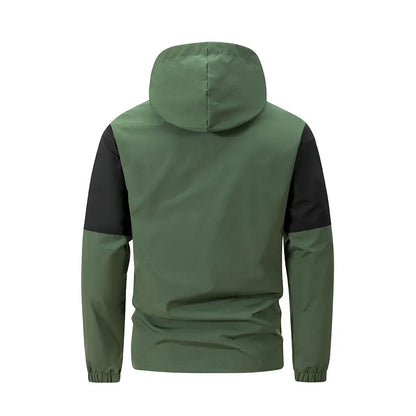 Men Windproof Jacket – Hooded Sportswear for Outdoor Autumn & Winter