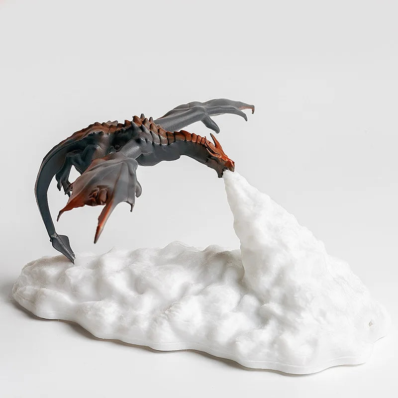 3D Printed Dragon LED Night Light USB Rechargeable Fire Glow Lamp for Kids Bedroom