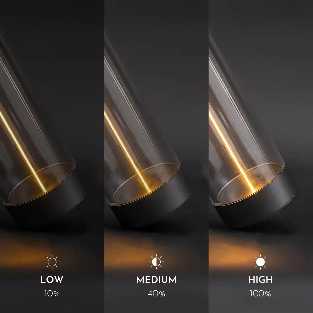 Minimalist Touch Bedside Table Lamp Cordless LED Nightstand Light Dimmable