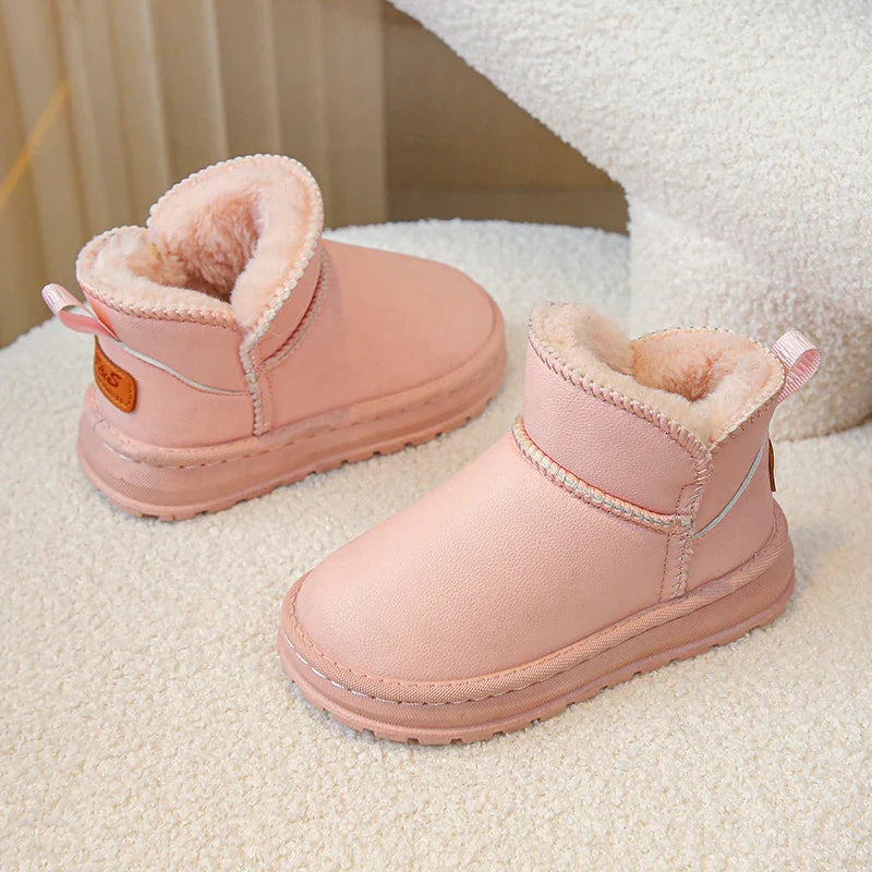 2025 Winter Children Snow Boots for Boys Girls Fashion Warm Thick Plush Ankle Boots Anti-skid Kids Boots Classic Rubber Shoes