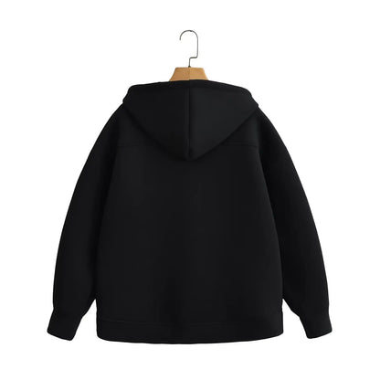 Zip Up Hoodies Women – Oversized Autumn Hooded Sweatshirt
