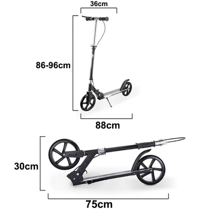 Portable Scooter Adult Scooter Foldable All-Iron Handbrake Scooter