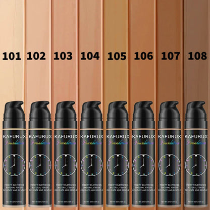 8-Color Liquid Foundation Makeup Set Waterproof Sweat-Resistant Concealer Professional Korean Style Face Base for Flawless Look