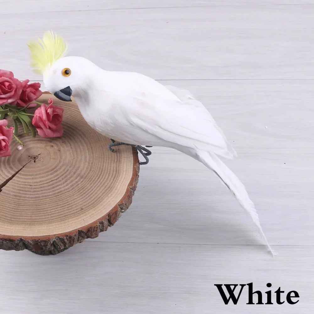 Handmade Feather Parrot Garden Ornament