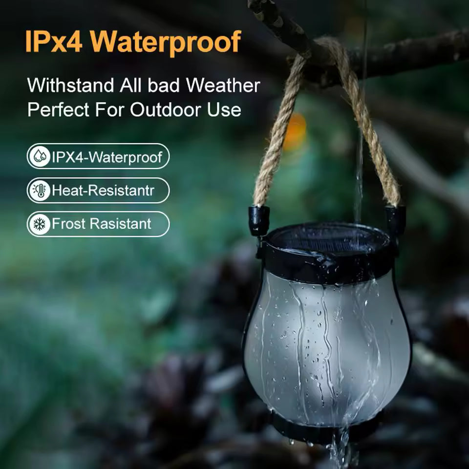 Solar Lanterns Outdoor – Waterproof Solar-Powered Lantern with Flickering Flame Effect for Garden and Patio