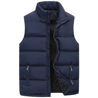 Mens Vest Jacket – Warm Sleeveless Waterproof Zipper Coat