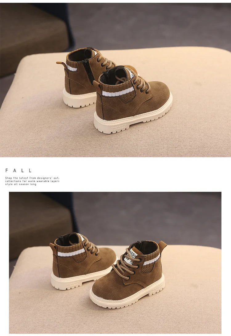 Kids Winter Boots Cotton Fabric Spring Autumn Children Shoes Baby Toddler Boys Girls Boots