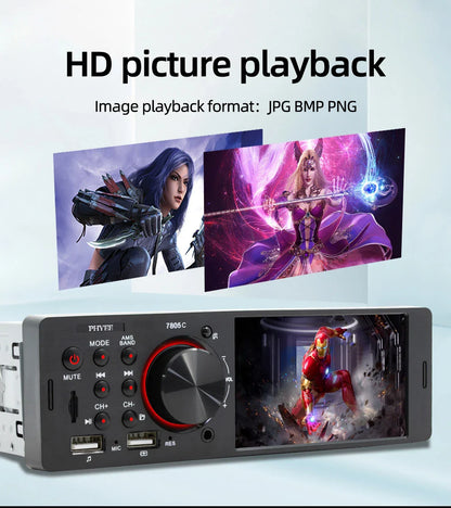 Touch Screen Car Radio, MP5 Player, Bluetooth, Hands Free, Audio, USB, TF, 7 Colors Lighting, Stereo System, Head Unit, 7805C