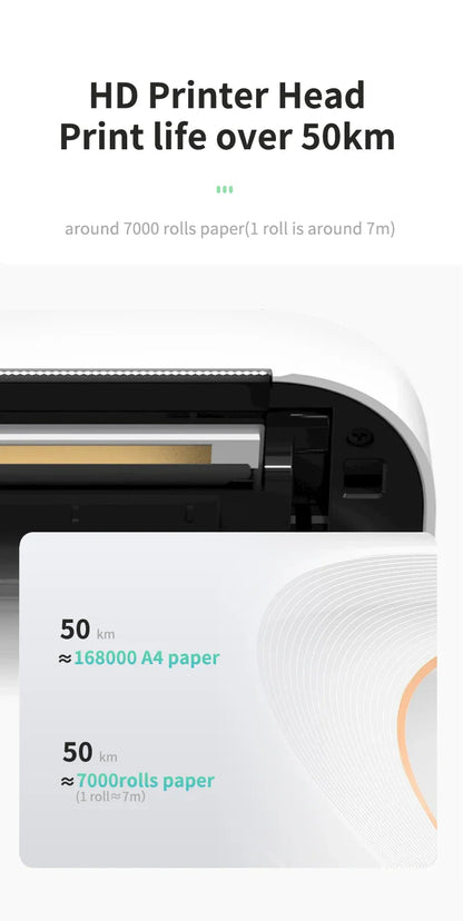 Portable A4 Thermal Printer Document Tattoo Printer Bluetooth Wireless Mini Printer Notes lmage Photo Printing Machine A4 Paper