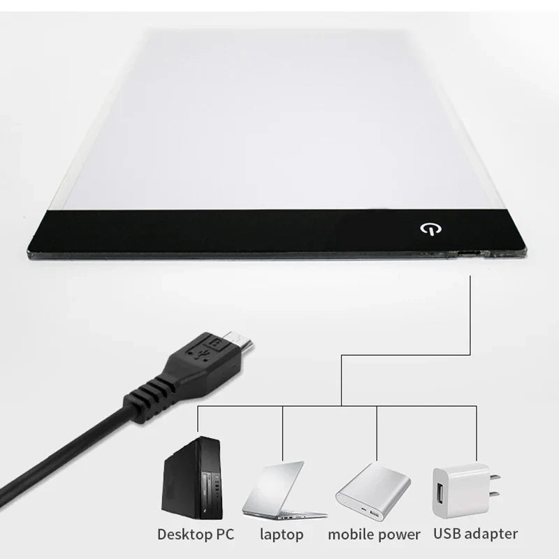 A5 LED Drawing Copy Pad Dimmable Light Board Adjustable Art Tablet Educational Toy