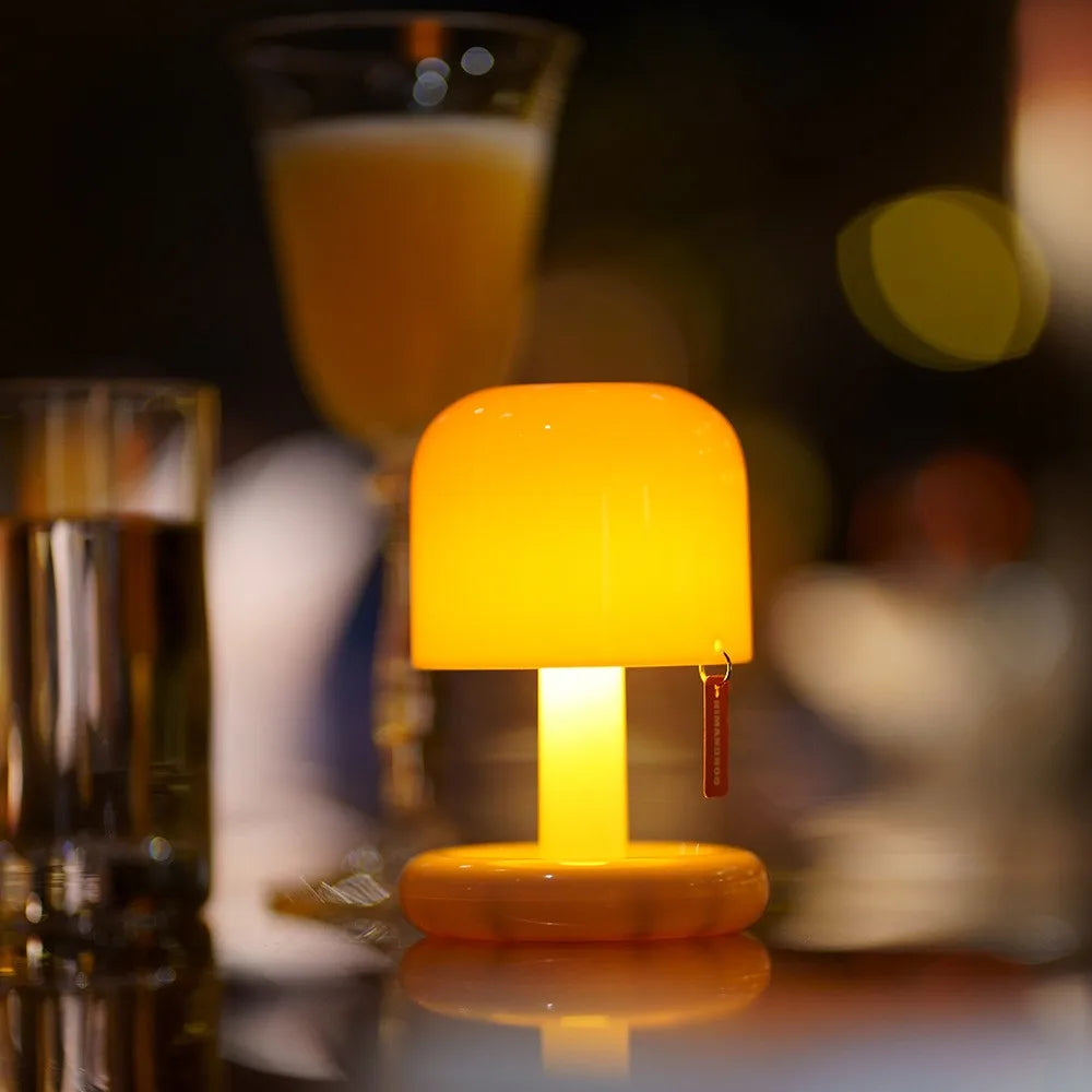 Sunset Night Lamp Mushroom LED Rechargeable Mini Desktop Light for Home Bedroom Decor