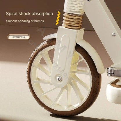Children's Scooter, Foldable Bicycle, Large Children's Sliding Wheel, Campus Adult Two Wheel Scooter 5-15 years old