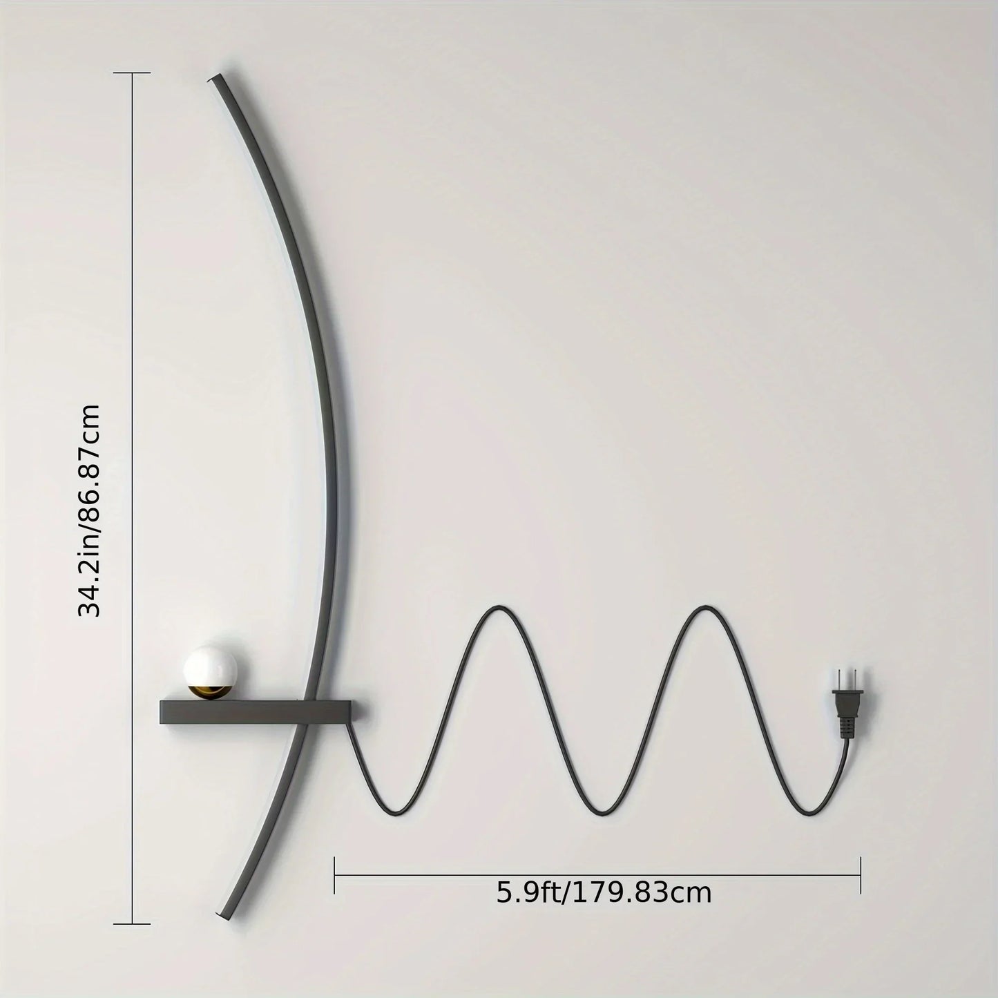 2pcs Modern Adjustable LED Wall Sconce 31.5" Arched Bedside Lamp 3000K Warm Glow