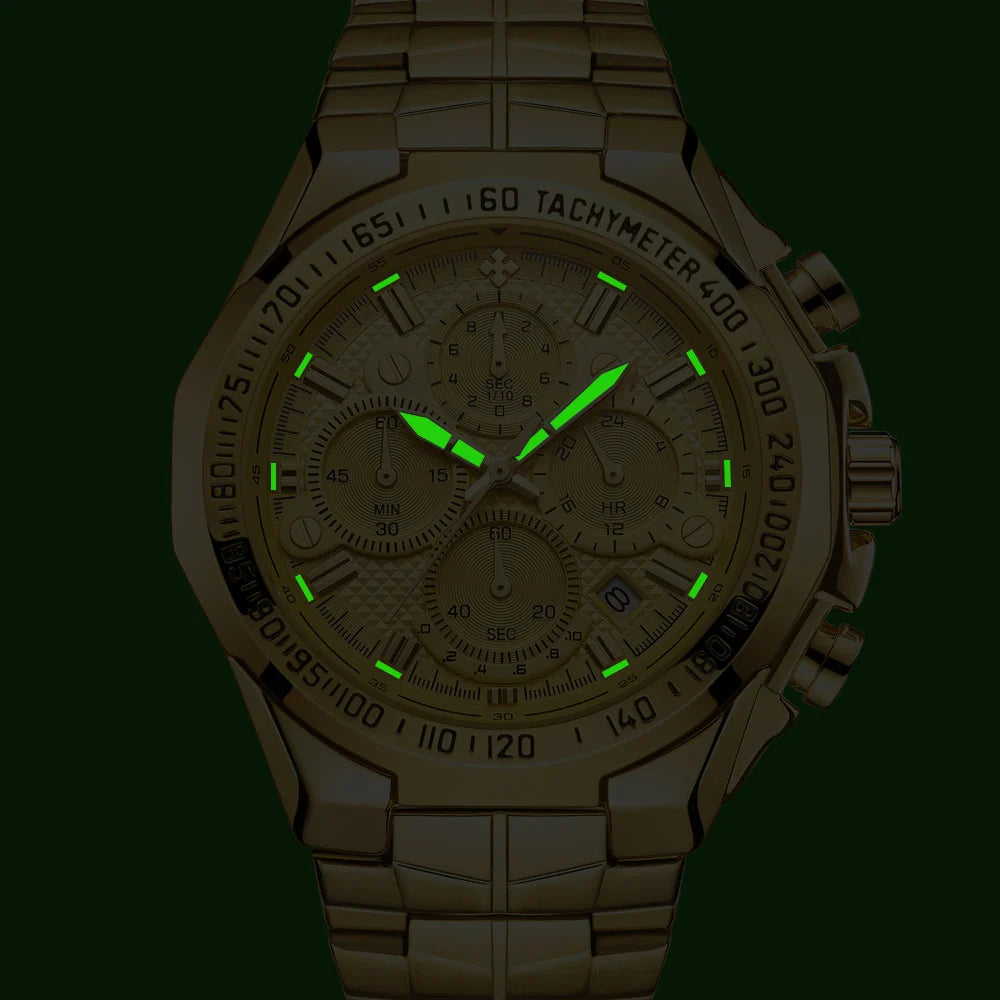 Relogio Masculino WWOOR Mens Watches 2024 Top Brand Luxury Wrist Watches For Men Gold Big Golden Male Chronograph Wristwatch Man