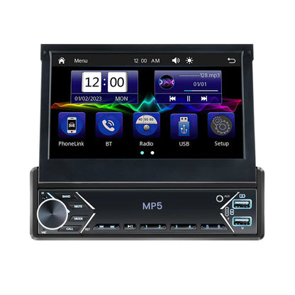 New Carplay Android Auto 1Din 7'' Retractable Universal Car Stereo Radio TouchScreen MP5 Player Intelligent Vehicle System BT FM