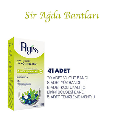 Agiss Sensitive Skin Wax Strips for Hair Removal - Gentle, Easy, and Effective for Body, Face, and Bikini Area