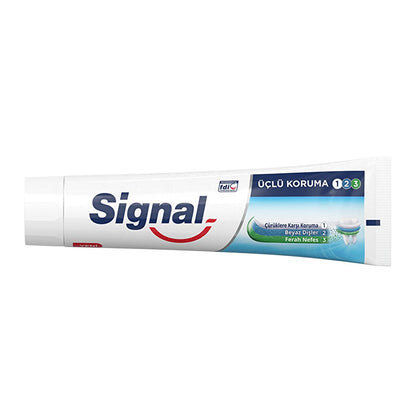 Signal Triple Protection Toothpaste with Fluoride - Natural Whitening, Mint Flavor - 4.06 fl oz