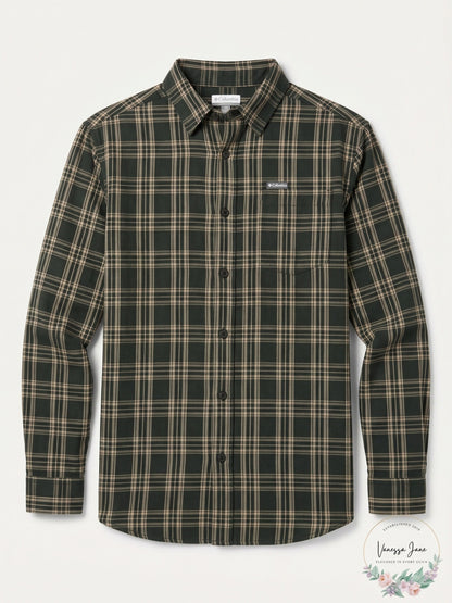 Columbia Mens Vapor Ridge III Plaid Long Sleeve Button Down Shirt