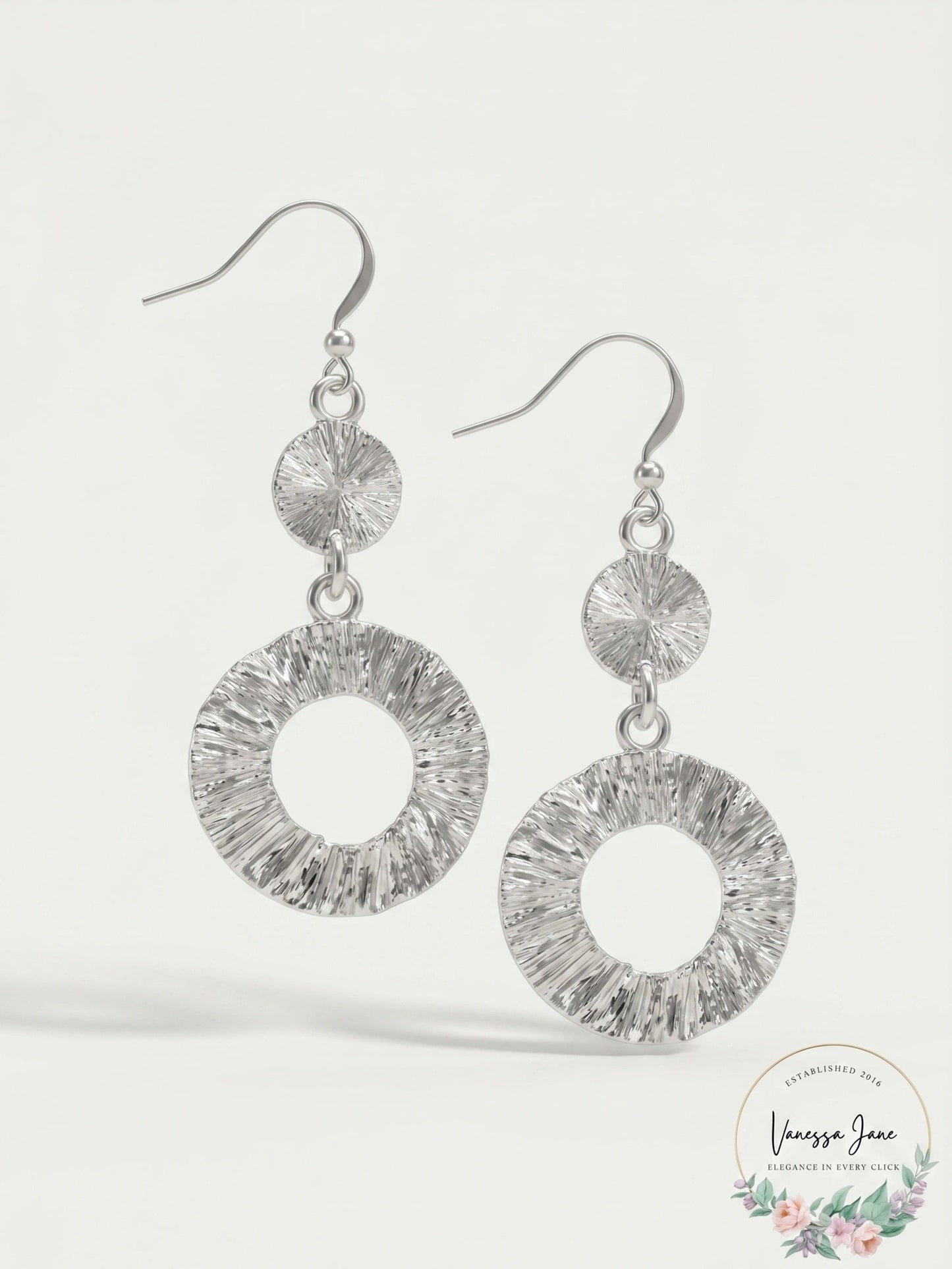 Charter Club Silver-Tone Open Circle Drop Earrings
