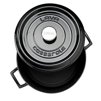 LAVA Cast Iron Cookware Pot - 28cm Enamel Coated Large Capacity Cooking Pot for Family Gatherings