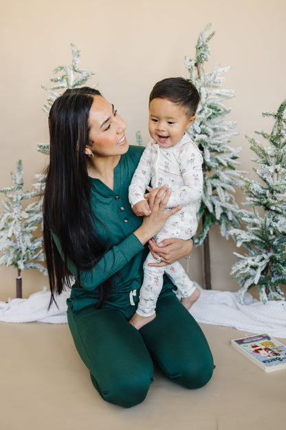 Women's Green Emerald Bamboo Christmas Pajamas
