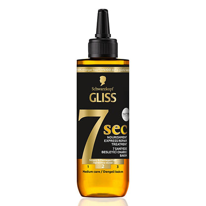 Gliss 7 Sec - 7 Second Express Nourishing Hair Cream for Dry & Damaged Hair, 6.76 fl oz