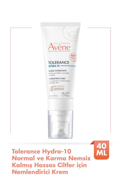 Avene Tolerance Hydra-10 Hydrating Fluid for Sensitive Skin - Gentle Moisturizer for All Ages