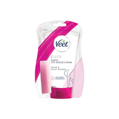 Veet Pure Hair Removal Cream - Ammonia-Free, Quick 4-6 Min Application, Sensitive Skin Friendly