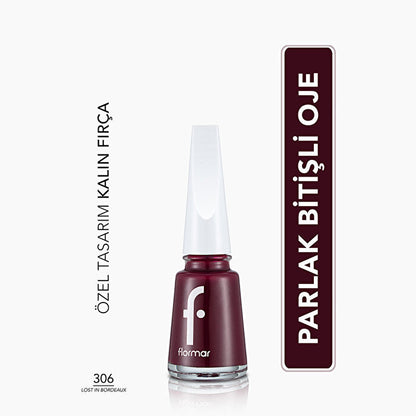 Flormar Nail Enamel Intense Pigmented Polish 306 Lost In Bordeaux | 0.27 Fl Oz