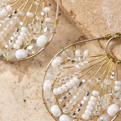 Vaso Glass Bead Teardrop Earrings