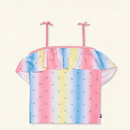 Tommy Hilfiger Big Girls Diamonique Tankini Top only  - White Size M/8/10