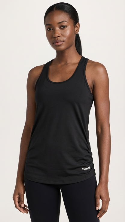 Bench Women's Rouched Active Tank, Black, Size XL