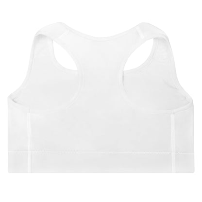 Aftrz Classics Padded Sports Bra - White with Red Logo