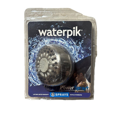 Waterpik Elements Fixed-Mount Shower Head, 5 Spray Settings, No-Clog