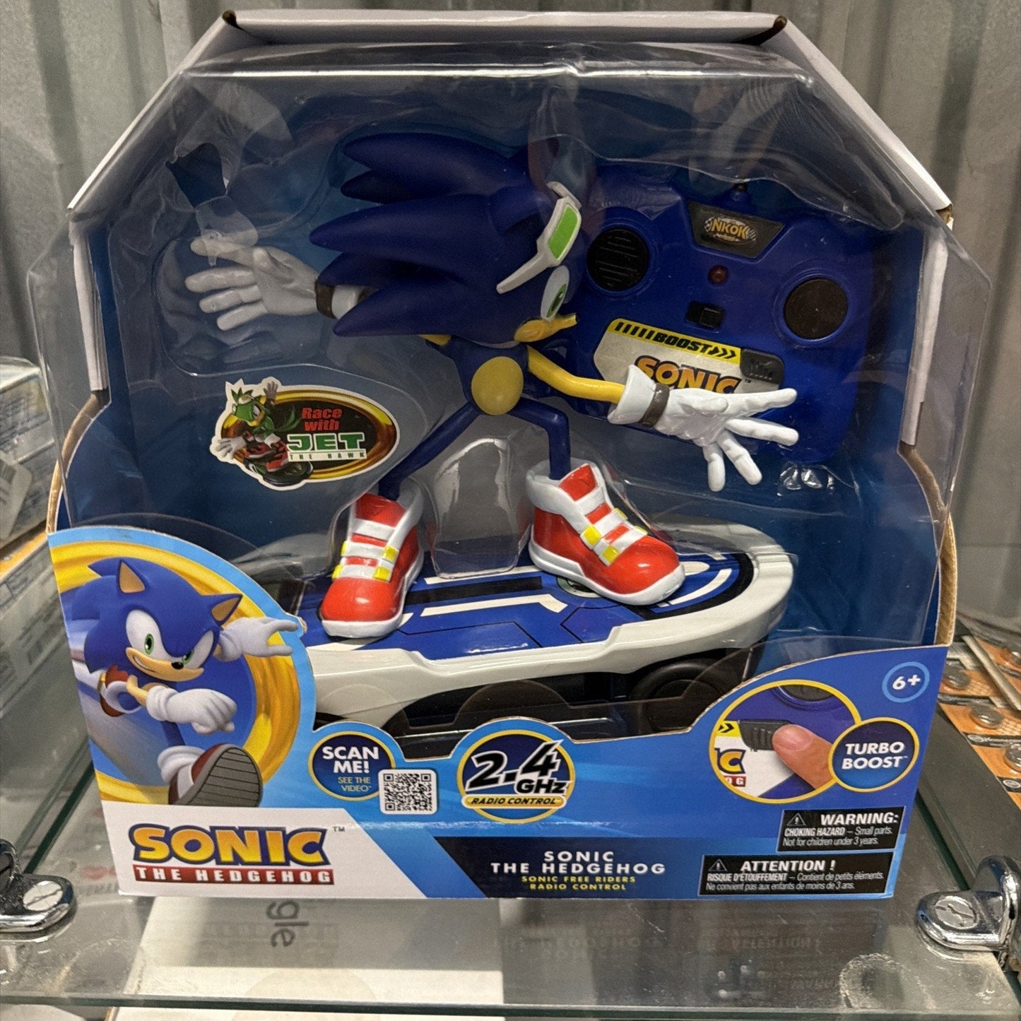 Sonic the Hedgehog Free Rider RC Remote Control Skateboard with Turbo Boost