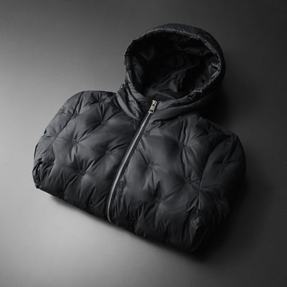 Embroidered Down Men's Plus Size Hooded Casual Down Jacket