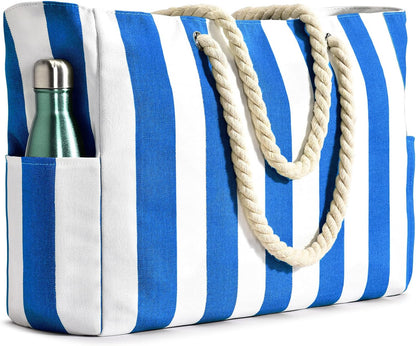 Waterproof Oversized Beach Tote Bag 20L Sandproof Zip Travel Carryall