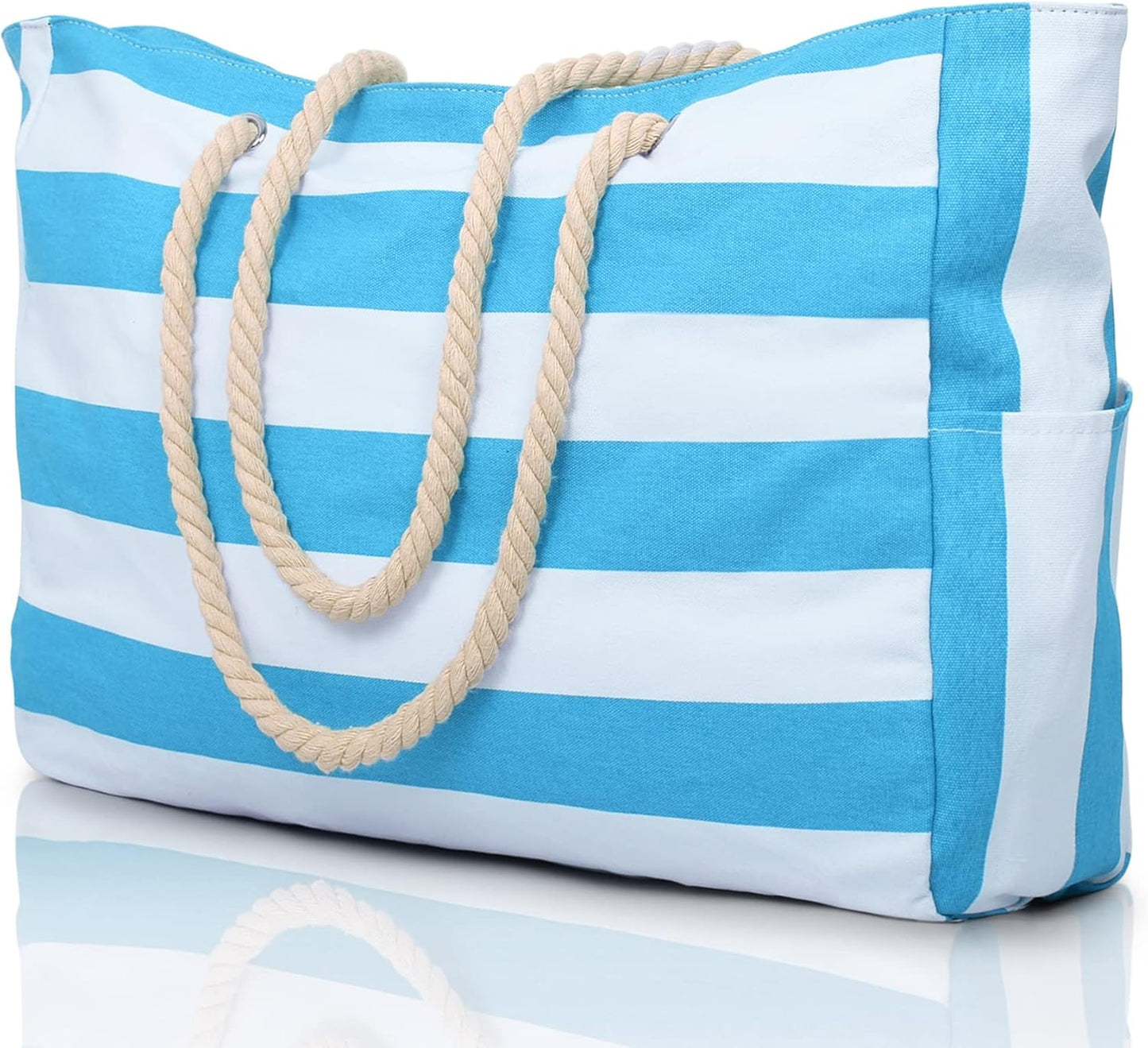 Waterproof Oversized Beach Tote Bag 20L Sandproof Zip Travel Carryall