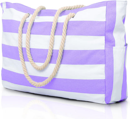 Waterproof Oversized Beach Tote Bag 20L Sandproof Zip Travel Carryall