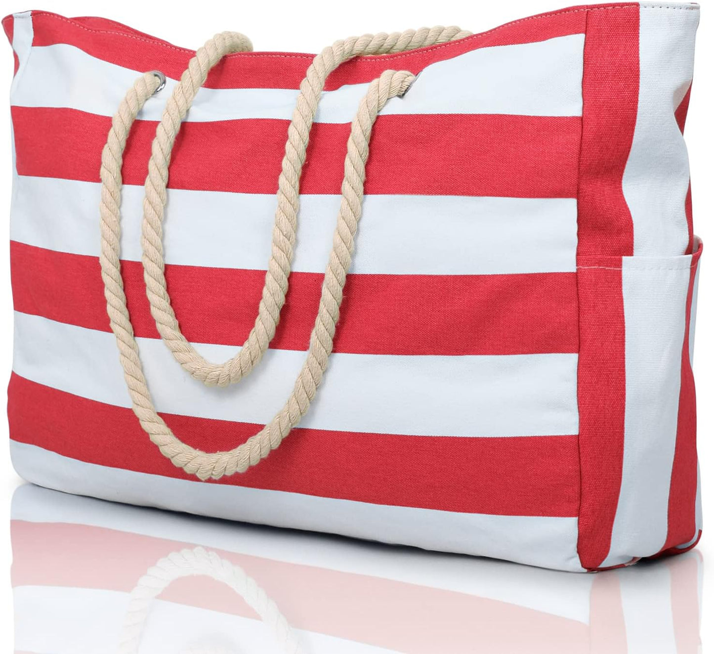 Waterproof Oversized Beach Tote Bag 20L Sandproof Zip Travel Carryall