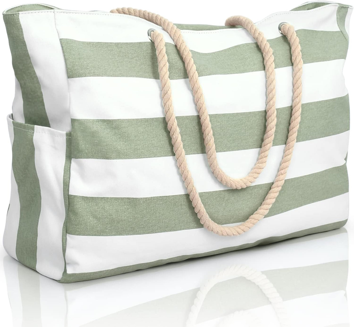 Waterproof Oversized Beach Tote Bag 20L Sandproof Zip Travel Carryall