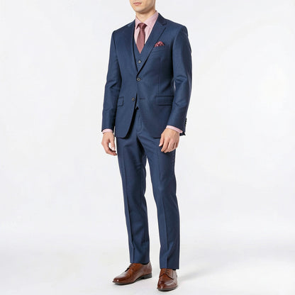 Calvin Klein Men's Extra-Slim Fit Blue Tonal Windowpane Suit