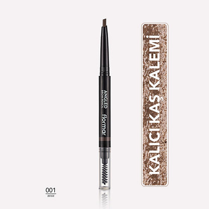 Flormar Angled Eyebrow Pencil with Brush - Precise Definition, Natural Look, 4 Shades Available