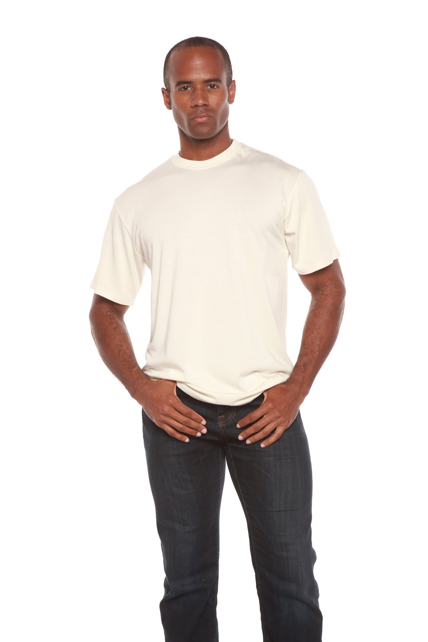Custom Printed Men's Bamboo Viscose/Organic Cotton Short Sleeve T-Shirt